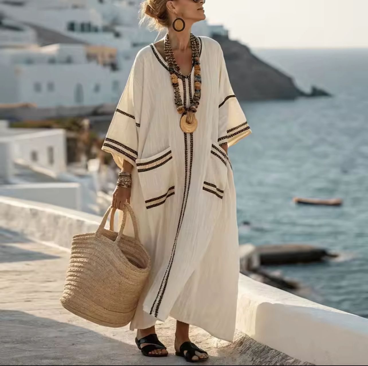 Elegant Mary | Long Strand Dress for a Stylish Summer Look