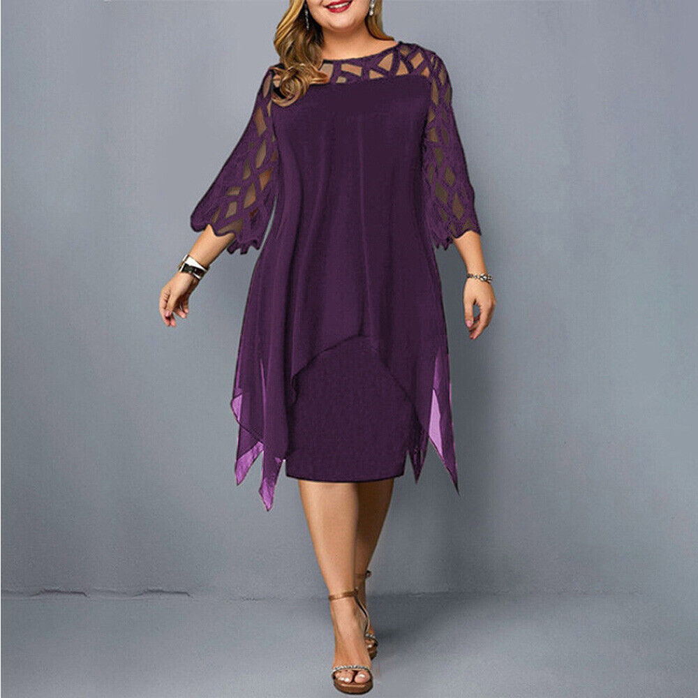 Fatima | Chic Plus Size Midi Dress for Modern Women