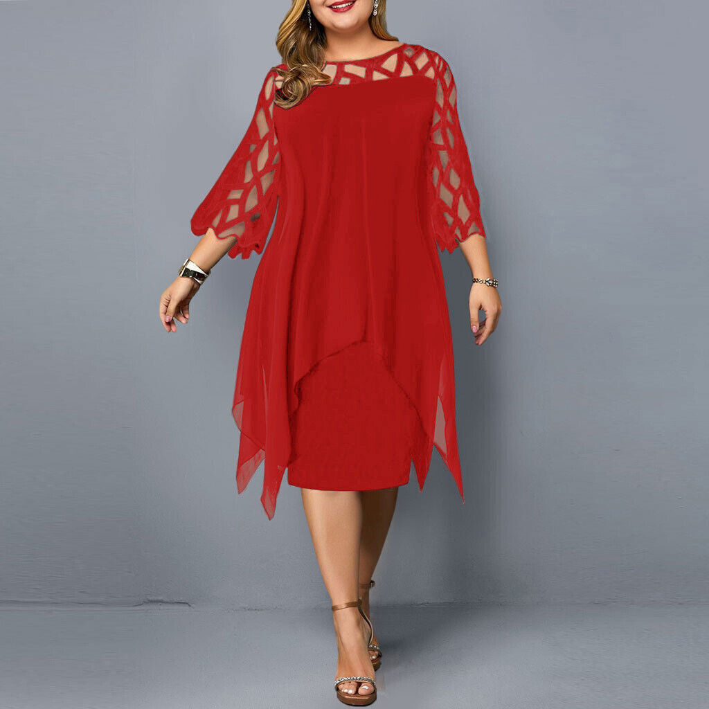 Fatima | Chic Plus Size Midi Dress for Modern Women