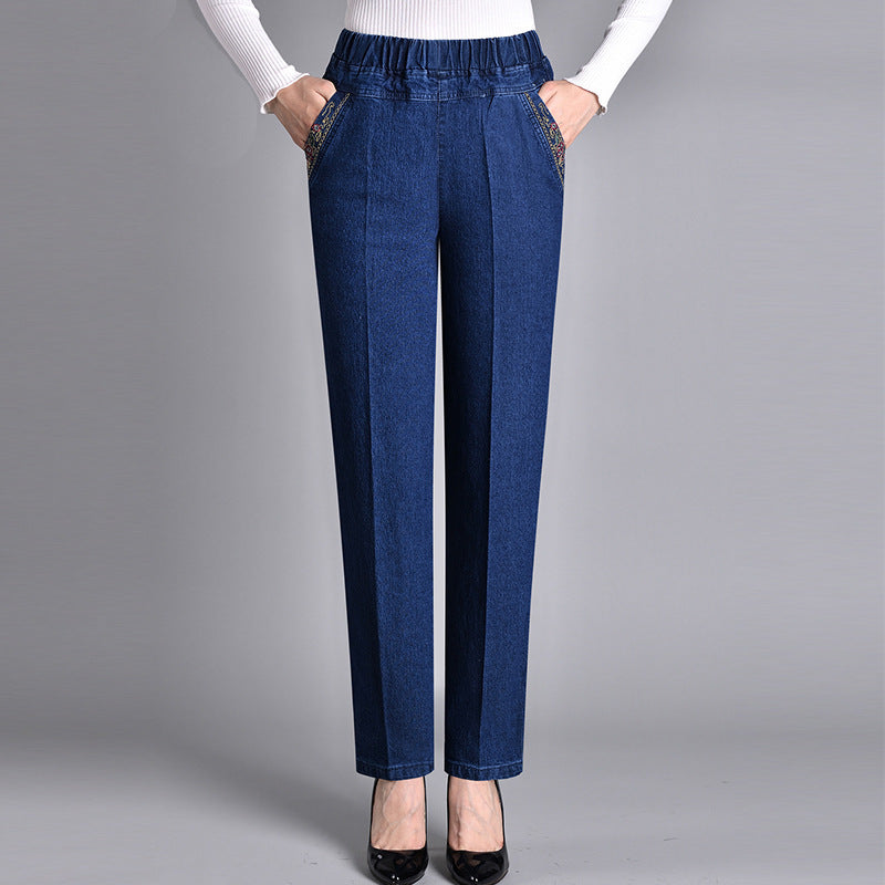 Samaria | Women's Jeans with Side Pockets and Elastic Waist