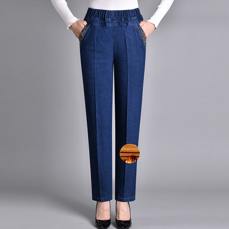 Samaria | Women's Jeans with Side Pockets and Elastic Waist