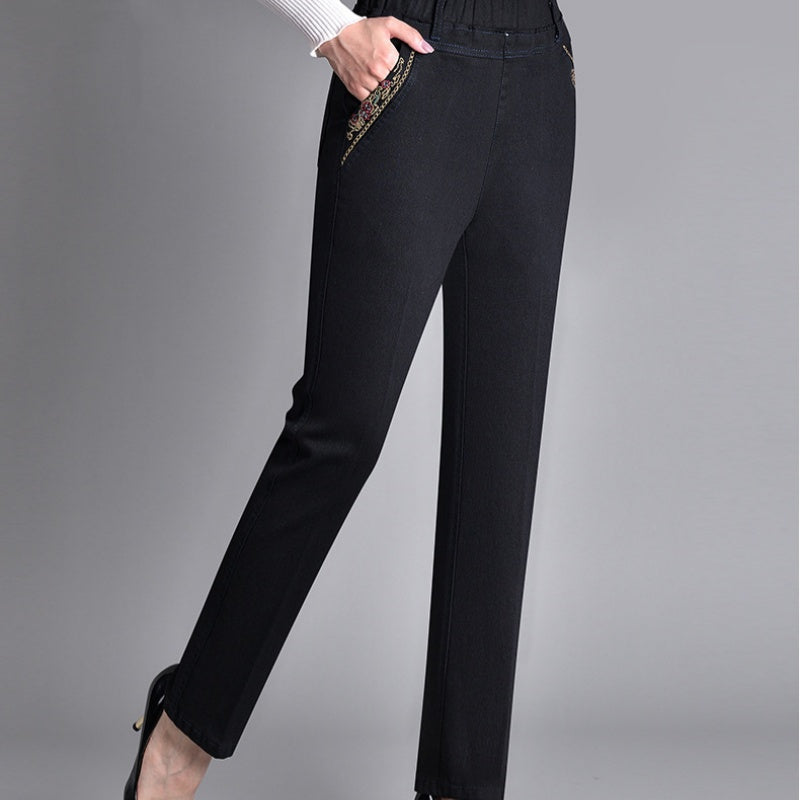 Samaria | Women's Jeans with Side Pockets and Elastic Waist