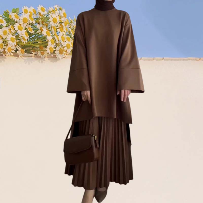 Shia | Elegant Two-Piece Women's Set with Pleats