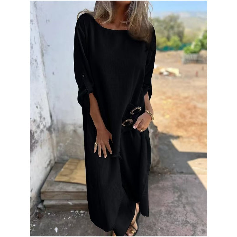 Sophia | Linen Dress + Pants - Comfortable Two-Piece Set