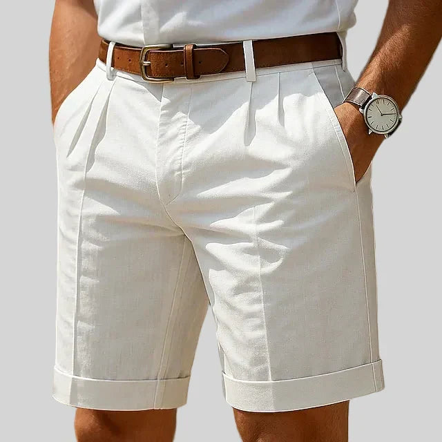 Enzo | Luxury Pleated Summer Bermuda Shorts