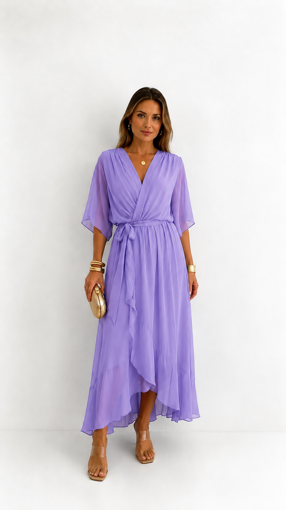 Isabelle™ | Elegant Chiffon Wrap Maxi Dress