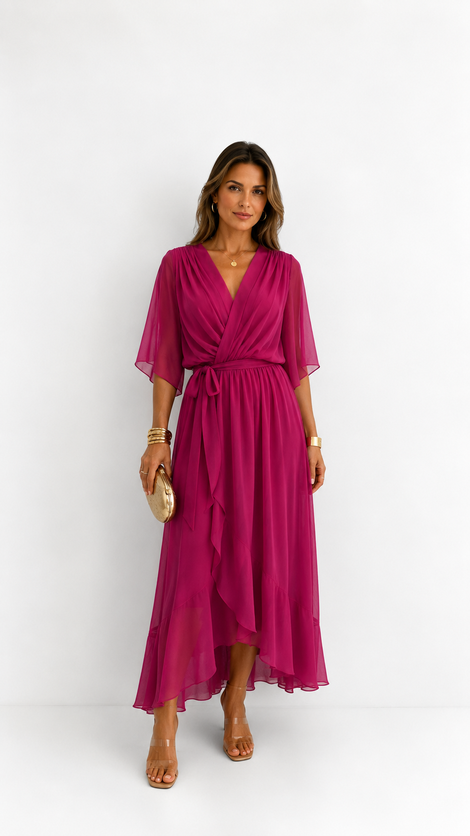 Isabelle™ | Elegant Chiffon Wrap Maxi Dress