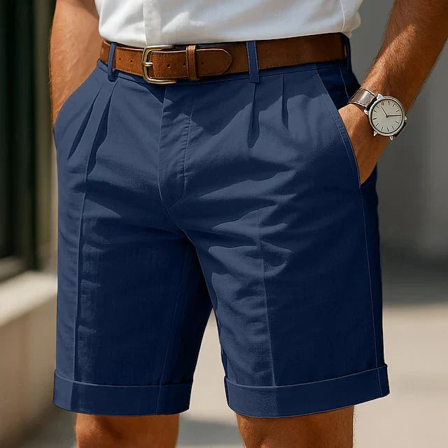 Enzo | Luxury Pleated Summer Bermuda Shorts